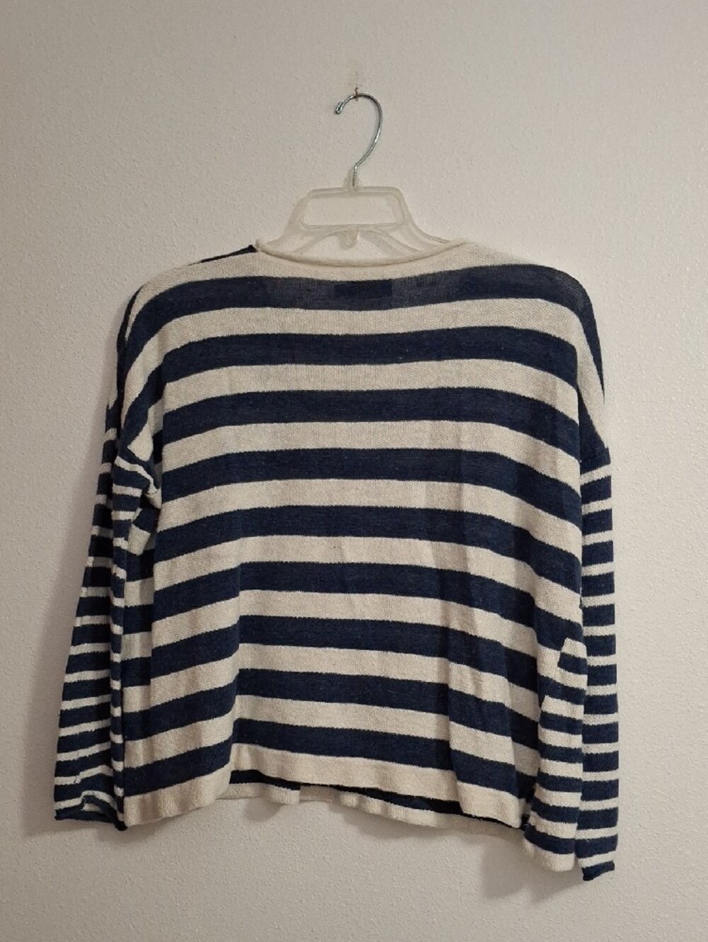 Polo by Ralph Lauren Navy & White Striped Crewneck Linen Blend Sweater Size Sm. - Picture 5 of 5